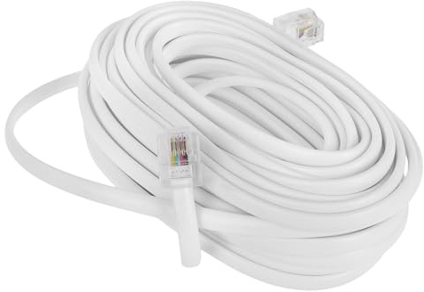 UTHCLO Cavo Telefonico Rj11/Rj14 6P4C da 762 M Cavo di Prolunga per Telefono Fisso con Segnale Stabile Facile da Collegare per Uso Domestico e Ufficio