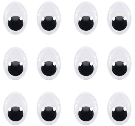 TOAOB 30 Stück Wackelaugen Selbstklebend Oval Groß 20 mm Kunststoff Runde | Runde Größe Mischgröße Kulleraugen Selbstklebend Wiggle Googly Augen Puppe Augen Aufkleber für DIY Scrapbooking Handwerk