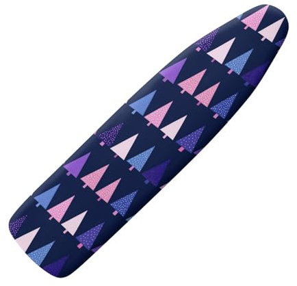 Copriasse da Stiro Universale 120x40 Rosa Blu Resistente al Calore - Cordoncino di Fissaggio e Stretch-System - per Tutte Le Assi da Stiro, Facile da Cambiare