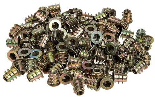 TOYZFRIENDY Tuercas Insertadas Roscadas M5 de Aleación de Zinc, 100 Piezas, Protuberancias Autorroscantes para Muebles de Madera, Pernos de Inserción Resistentes para Ensamblaje de Muebles