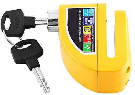 Chiyyak di Allarme di Blocco Freno a Disco in Metallo Premium Avviso Sonoro Forte da 110 DB per Moto Scooter Bicicletta Resistente Blu 3,5x2,36x1,22 Dispositivo di Sicurezza Economico (Giallo)