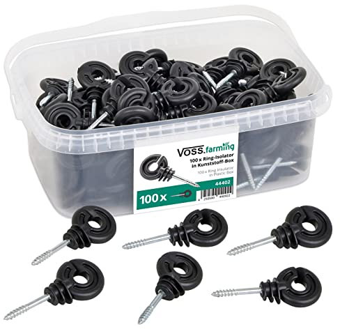 VOSS.farming 100x Ringisolator duchgehender 5,3mm Stütze für Weidezaunseil/Weidezaunband Isolator
