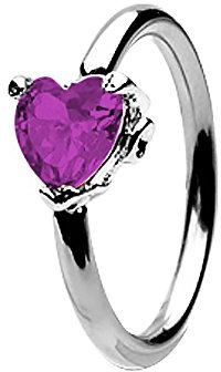 Piercingfaktor Piercing Brust Nippel Intimpiercing Captive Bead Ring Hufeisen Kristall Herz - Lila