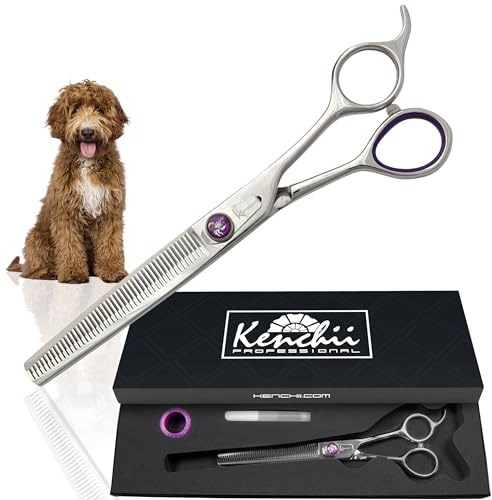 Kenchii Scorpion Effilierschere für Hunde und Haustiere, 46 Zähne, Premium-Stahlschere für Hundepflege, Hundepflege-Zubehör, Tierhaarschere
