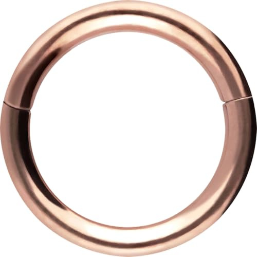 PIERCINGLINE Segmentring Clicker Chirurgenstahl Piercing Ring Nase Ohr Helix Septum Roségoldfarben 0,8 x 5 mm