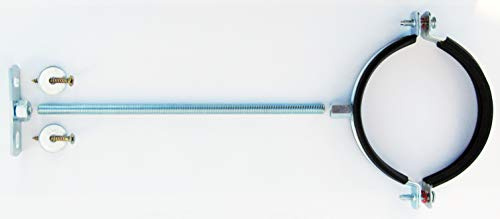 A 110mm (4.5 inch) Pipe or Boiler Flue Bracket Kit with Choice of Pre-Cut Threaded Rod (25cm Threaded Rod)