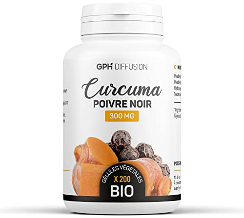 Curcuma Bio et Poivre Noir Bio - 300 mg - 200 gélules végétales