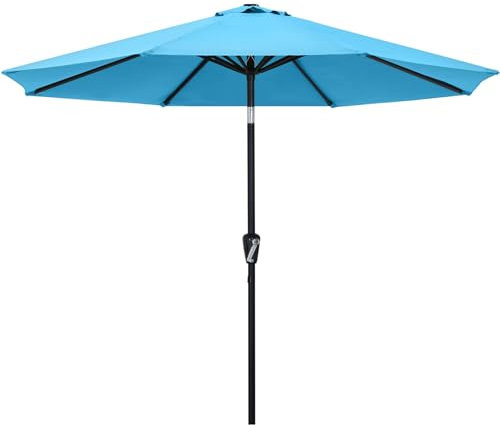 ABCCANOPY 270cm Sonnenschirm im Freien Wasserabweisende Bespannung -Gartenschirm Marktschirm, Türkis
