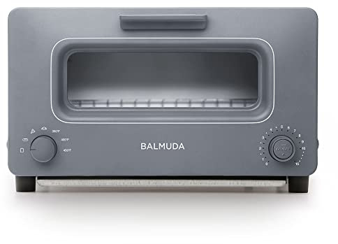 BALMUDA The Toaster | EU VERSION - 220v & Type C Plug| Steam Oven Toaster | 5 Cooking Modes - Sandwich Bread, Artisan Bread, Pizza, Pastry, Oven | Compact Design | Baking Pan | Gray