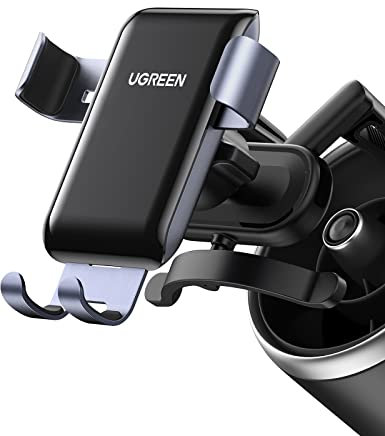 UGREEN Support Téléphone Voiture Gravité Grille Aération Ronde Porte Portable Auto Accroche Smartphone Automobile Ventilation Compatible avec iPhone 16 Plus Pro Max 15 14 Galaxy S24 S23 S22 Redmi