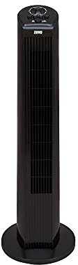 Zuvo 30 Oscillating Tower Fan, 3 Speed Setting Bladeless Portable Fan with 120 Minutes Timer, Quiet Operation Space-Saving fan for Home Living room and office (Black)