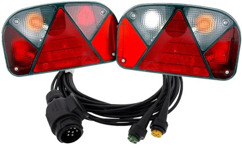 The Drive | Anhänger Rückleuchten Satz | Aspöck Multipoint II 2 | 7m Anschlusskabel 13-polig | Rechts & Links | Bajonett-Anschluss | Rücklichter für PKW-Anhänger, Trailer & Wohnwagen