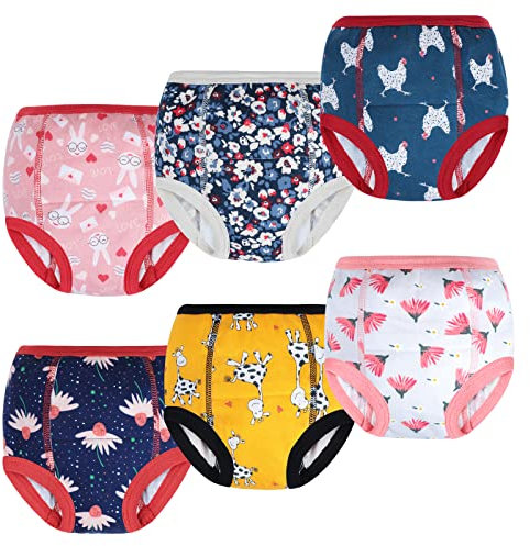 MOEMOE BABY Töpfchen Trainingshose Baby, 6 Stück Trainerhosen Kleinkinder Lernwindel Unterwäsche, Waschbare Töpfchentrainingshose Mädchen Jungen 2 Jahre, Rosa