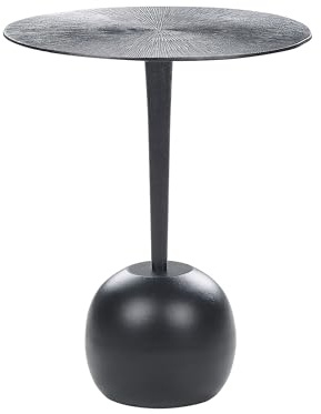 Beistelltisch Metall schwarz rund Säulenfuß einbeinig ⌀ 40 cm Modern Eucla