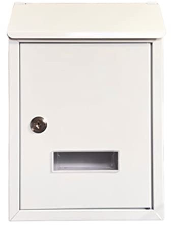 HIZOON Decorations Modern Mailbox With Visual Window White Mailboxes For Outside Locking Mailbox With Key Wall Mail Organizer, Double Door Letter Box