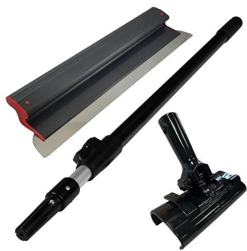 Flächenspachtel 100cm, Superflexibles Blatt 0,3mm | Kunstoffgriff Ultra Leicht +Adapter+ Teleskopstiel 1,6m, Set Ergoplast zum Glätten Spachteln