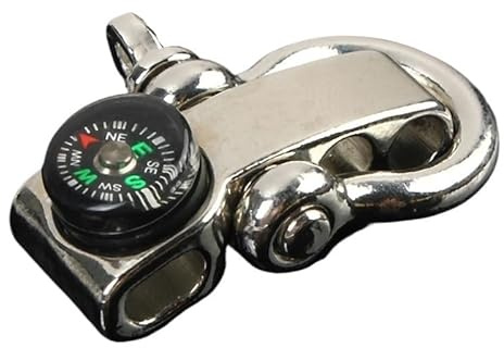 BADALO Bracelet de Survie paracorde à Boucle réglable en Acier Inoxydable, Manille avec Boussole
