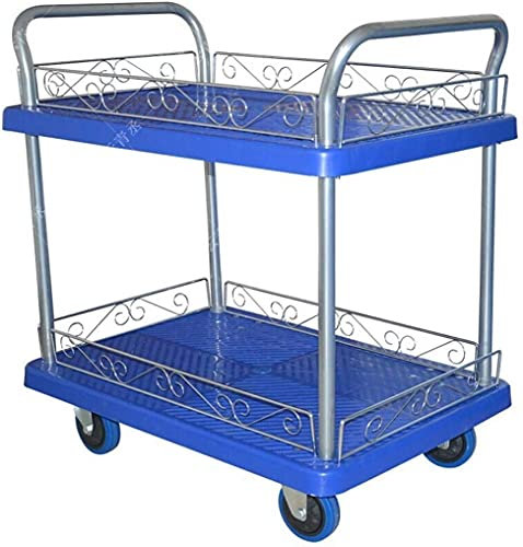 CCYENG Lagerregal Barm Servierwagen mit Zwei Etagen, Speisewagen, mobiler Ausgabewagen, Weinwagen, Bartheke, Küchenutensilienwagen, Plattformwagen, sicher und stabil,