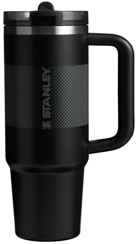 Stanley Quencher ProTour Flip Straw Tumbler with Leakproof Lid 30 oz | Built-in Straw and Handle | Cup Holder Compatible for Travel | Insulated Stainless Steel Cup | BPA Free | Black Fading