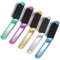 Lot de 5 brosses à cheveux de voyage avec miroir - Pliables - Petite brosse à cheveux portable - Brosse de voyage compacte - Peigne pliable - Brosse de voyage pour homme et femme (5 couleurs)