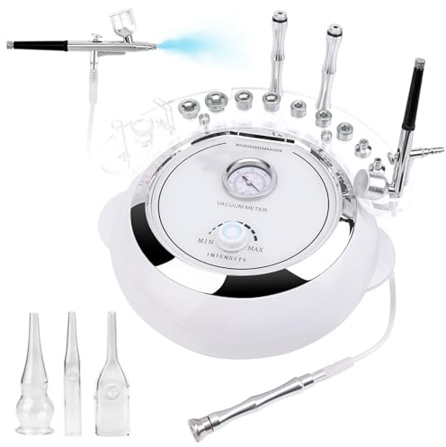 DRPENMBENZ Microdermabrasion Machine, 3 in 1 Facial Kit for Flawless Skin, Firming, Repair, Cleansing - White Plastic Modern Home Facial Cleansing Machine