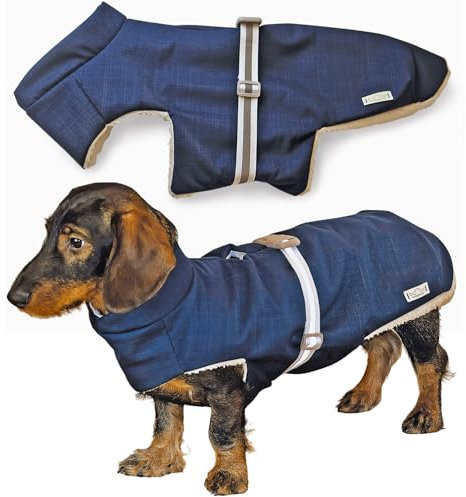 Hunde Mantel WOOFFANY - Wasserabweisende & wärmende Hundejacke Winter - Softshell & Kunstfell - reflektierend - verstellbar - Handmade in Germany