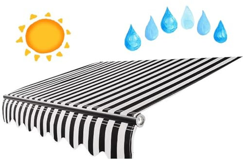 Generisch Toile d'ombrage d'extérieur tissu de remplacement 100 % polyester imperméable pour balcon pavillon 2 × 1,5 m grand tissu de protection solaire (taille : 6,6 x 5 pieds)