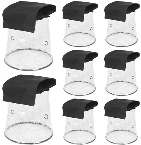 WECAN LED Par Light Rain Cover, Waterproof Outdoor Par Light Protection, Weather Shield for Stage Lighting, Hanging Mini LED Light Rainproof and Dustproof Accessories 8Pack transparent