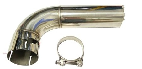 Auspuff Endrohr Das Autozubehör: Das Um 90 Grad Drehbare Auspuffrohr Aus Edelstahl. Der Schalldämpfer Ist Mit Dem Winkelstück Verbunden Auto Auspuffrohr(45mm-48mm)
