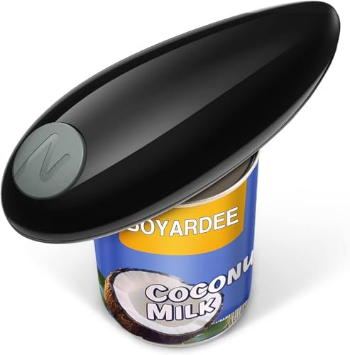 Abrelatas eléctrico, abrelatas eléctrico manos libres, abrelatas de latas de 360° con un botón que abre automáticamente latas de cualquier tamaño, seguro, cocina, la mejor opción, potente, seguro y