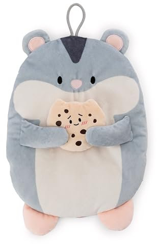 NICI Wärmflasche mymochi Hamster Shai mit Cookie 300ml 30cm - grau - Kuscheliges Wärmetier ab 10 Monaten – Plüschtier-Wärmflasche, Wärmebeutel für Kinder und Erwachsene | 61939