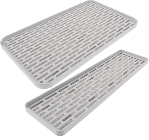 Alipis 2piezas Bandejas De Drenaje para Cocina Plato De Drenaje De Doble Bandeja para Vajilla Colador De Cocina Escurreplatos