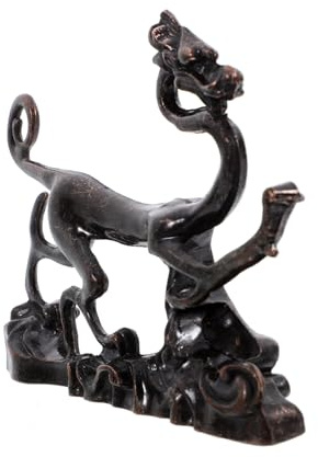 LOLIPPYY Copper Dragon Calligraphy Brush Rest Stand for Artists, Antique Home Decor, Practical Brush Pen Holder Suitable for Calligraphy and Painting