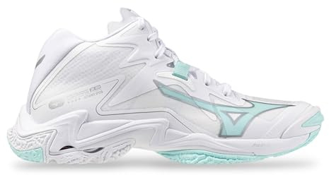 Mizuno Wave Lightning Z8 Mid, Scarpe da Pallavolo Donna, White/Blue Tint (Sistema Taglie Calzature EU, Adulto, Donna, Numero, Media, 40)