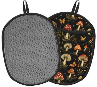 Mushroom Silicone Pot Holders Set of 2, Heat Resistant up to 500°F