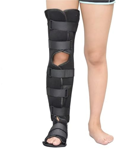 Knee Immobilizer Full Leg Brace, Breathable Lightweight Splint Orthopedic Guard Protector for Knee Pre and Postoperative & Injury or Surgery(M)