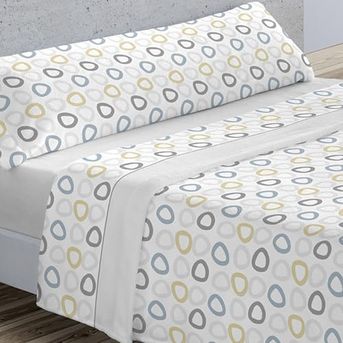 Donegal Collections Sábanas Pirineo 105 - Sabanas de Invierno - Juego Sábanas Térmicas Invierno 105x190 Sall Gris - Bajera Ajustable Largos 190/200cm y Altos 30cm, Encimera y Funda de Almohada