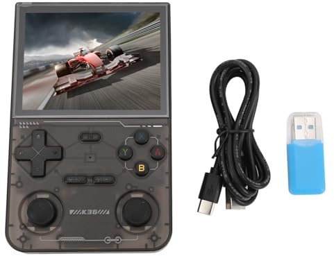 UUNPODDO Retro Handheld Game Console, 3.5inch HD Screen 640x480 Resolution, Dual Joystick Handheld Game Player with 3500mAh Battery, Includes 64G Memory Card for Leisure Entertainment (Black)