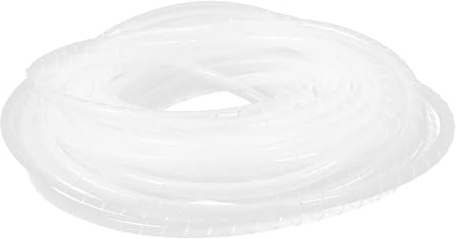 EXQUIMEUBLE Gaine Spiralée Flexible Blanche 15 Mètres pour Gestion et Protection des Câbles Électriques, Enrouleur de Cordon Isolant, Conduit D'organisation pour Bureau et Maison