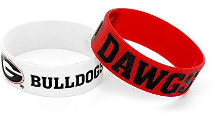 aminco NCAA Georgia Bulldogs Wide Bracelet, 2-Pack