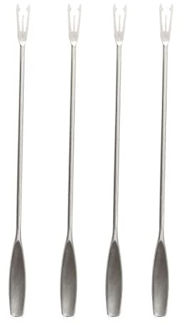 Fourchettes à Fondue Monaco+ de Boska/Ensemble de quatre fourchettes/Poignée ergonomique/Acier inoxydable/Argent / 20 cm