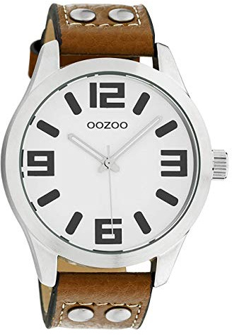 Oozoo Timepieces Damen Uhr - Armbanduhr Damen mit Lederarmband | Hochwertige Uhr für Frauen - Edle Analog Damenuhr in rund (Braun) C1051