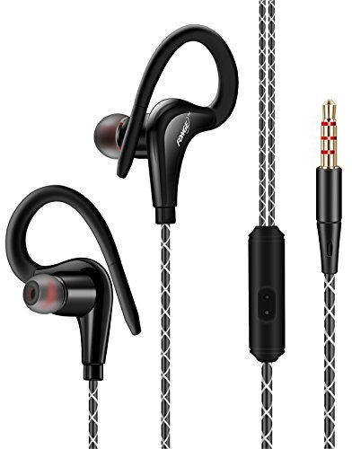 TheTransporter - New 2016 Design Over Ear Hook In Ear Headphones In Ear Earphones With Remote and Mic For Jogging Gym Sports School Running Walking Exercise
