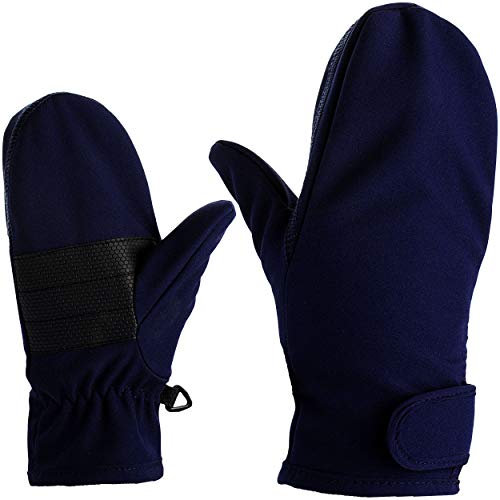 alles-meine.de GmbH Softshell Fausthandschuhe/Fäustlinge - mit langem Schaft + Klettverschluß - Größen: 7 bis 8 Jahre - dunkel blau - LEICHT anzuziehen ! __ wasserdicht +..