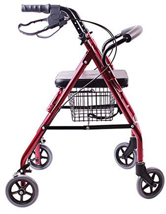 Lattice Gehgestell RäDer Aluminium Rollator Walker Mit Gepolstertem Sitz Und RüCkenlehne - Klappbare Rollator-MobilitäTshilfe FüR Erwachsene, Senioren, Senioren Und Behinderte