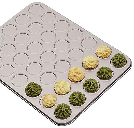 AnBt Premium Non-Stick Bakeware Baking Pan, Ideal for Macaron Kit, Cakes and Bar-Cookies, Carbon steel 35-Cavity
