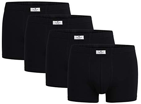 TOM TAILOR Boxershort 4er Pack Herren Basic Unterhosen aus Baumwolle (schwarz-dunkel-Uni) 5