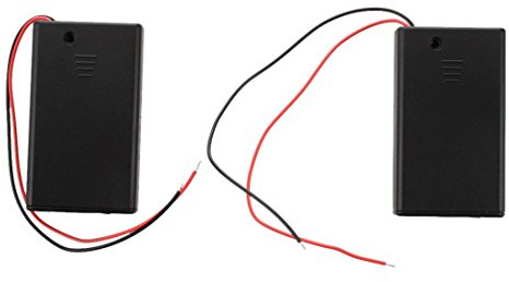 Lot de 2 boîtiers pour 3 piles AAA 4,5 V avec interrupteur marche/arrêt et couvercle.
