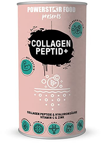 COLLAGEN PEPTID + | Bioaktive Kollagenpeptide aus Kollagenhydrolysat plus Hyaluronsäure, Zink & Vitamin C | Höchster Proteingehalt 93,2% | Collagen Typ I,II & III | Ohne Aroma & Süßungsmittel | 500g | Bioaktive Kollagen Peptide Collagenpeptide Typ I II und III - ohne Aroma und Süßungsmittel - Kollagenpulver - 93,2% Protein