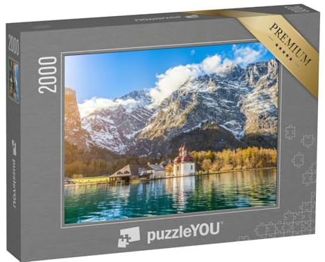 puzzleYOU: Puzzle 2000 Teile „Malerische Berglandschaft am Königssee in Bayern, Deutschland“ – aus der Puzzle-Kollektion Natur, Deutschland, Flüsse & Seen, Deutsche Alpen